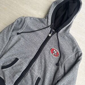 San Francisco 49ers Jacket Mens Medium Gray Heathered NFL Pro Line Hooded Zip